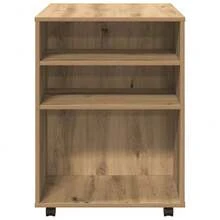 vidaXL Armario roulante chêne artesanal 60x53x72 cm ingeniería de madera - Marrón - Ver 6