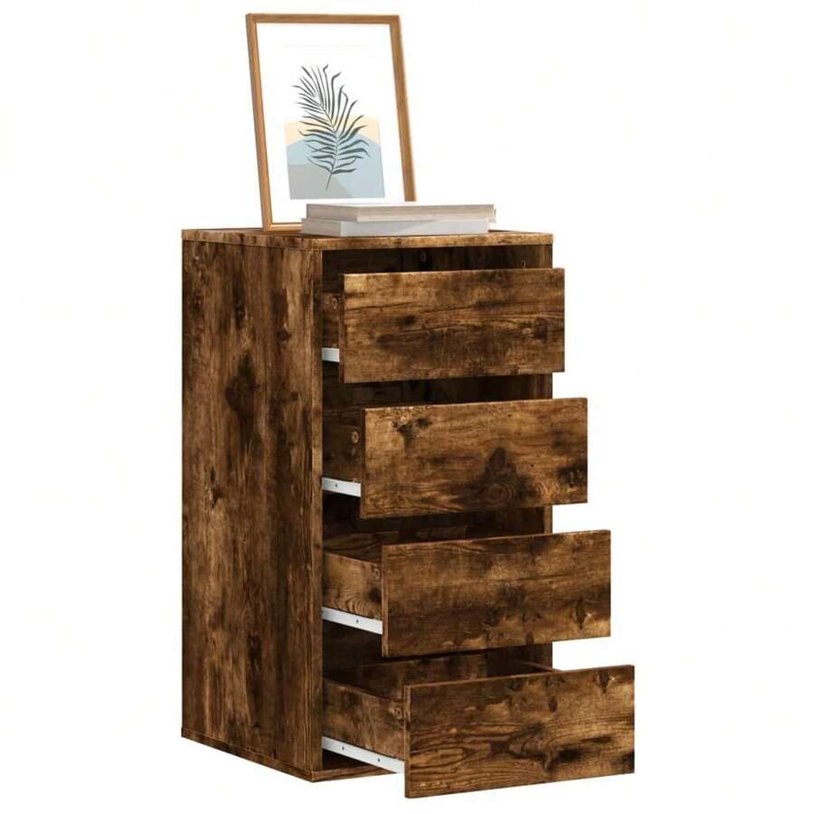 vidaXL Cómoda de ángulo marrón fumé 40x41x76 cm madera de ingeniería - Marrón - Ver 1