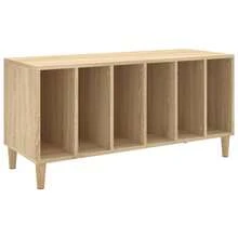 vidaXL Armario con discos chêne sonoma 100x38x48 cm de ingeniería - Marrón - Ver 2