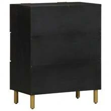 Credenza vidaXL nera 60x33x75 cm in legno ingegnerizzato - nero - Visualizzare 5