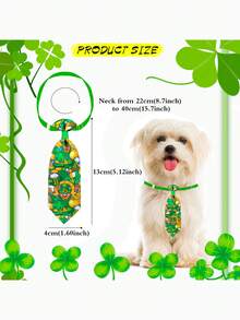 4PCS Adjustable Mini Clover Pet Tie In Green - Perfect For Small To Medium Dogs And Cats, Ideal For Daily St. Patrick's Day Photoshoots. Style Random - Multicolor - View 2