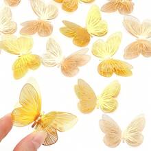 4pcs/Pack 3D Hollow Lattice Iron Butterfly 50mm Double Layer Shoes, Hats, Jewelry Decor Accessories, DIY Elegant Hair Clips, Earrings, Necklaces, Bracelets Decoration - Hollowed-out Silk Butterfly - View 6