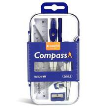 9Pcs Student Drawing Tools Set, PP, Math & Geometric Art Supplies, Includes Compasses, Rulers, Triangles, Protractors, Straightedges, Pencil Sharpeners - Multicolor - View 2