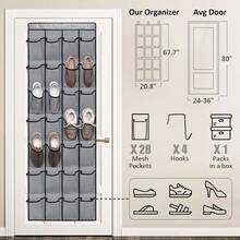 Over-The-Door Shoe Organizer Storage Bag, 14/24-Pocket Non-Woven Fabric Shoe Rack For Entryway, Closet, Or Hallway, Space-Saving Hanging Shoe Holder With Durable Hooks, Ideal For Home, Apartment, Or Dorm Use, Keeps Shoes Neat And Organized, Easy To Install And Remove, Perfect For Sneakers, Boots, And Slippers - Multicolor - View 4