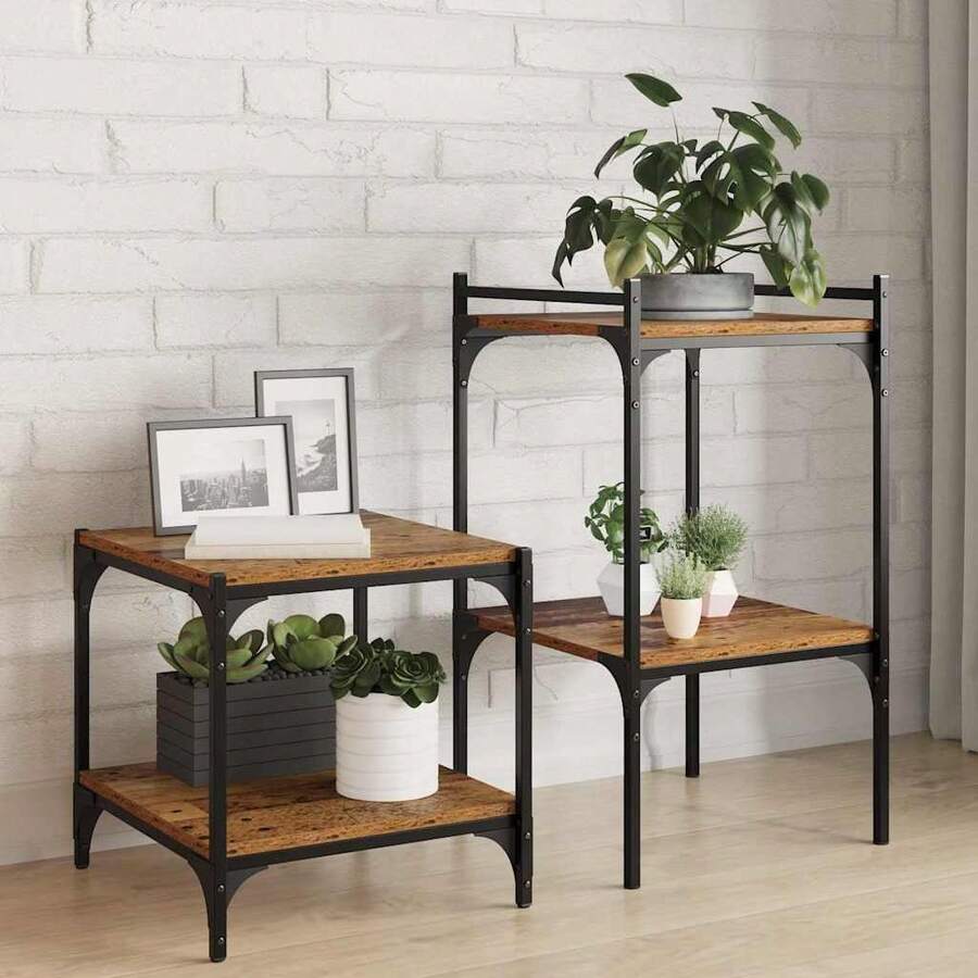 vidaXL Étagère à livres 4 pcs Marron 40 x 40 x 1,5 cm - Tabac - Voir 1