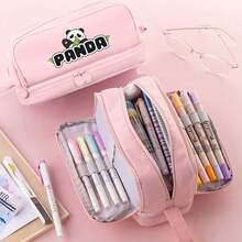 熊猫牌凝胶笔，软握按压式可擦笔，学生礼品奖品，0.5毫米蓝色墨水，大容量多层铅笔盒，返校必备办公用品，情人节礼物