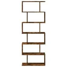 vidaXL Étagère séparée de pièce à 6 ébenex chêne fumé 70x24x193cm - Tabac - Voir 5