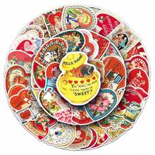 50pcs Retro Cartoon Heart Doodle Stickers, Suitable For Scrapbooking, Diaries, Notebooks, Water Bottles, Cars, Etc. Gifts With Positive Messages - Multicolor - View 5