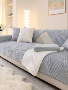 1件秋冬季加厚保暖柔软法兰绒沙发垫套，现代简约防滑沙发座垫保护套，防尘可水洗沙发套，浅灰色清新时尚，柔软不易褪色，宠物友好，可调节尺寸，适用于转角沙发，适合卧室、办公室、客厅组合家具、L型沙发以及1/2/3/4座沙发。 - 淺灰色 - 查看 6