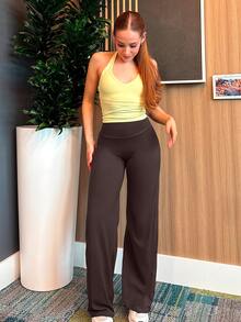 YEOREO Workout Leggings Womens No Front Seam Straight Leggings  31.5" High Waist Buttery Eddiy Gym Yoga Pants Summer Clothes For Women - 深棕色 - 查看 3