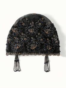 1pc Women's Luxury Fashion Headscarf, Floral Embroidery Beaded Lace Headscarf, Lightweight Breathable Lace Headband With Beaded Tassel, Versatile For Hijab Daily Wear, Party And More Occasions - Multicolor - View 6