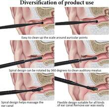 Spiral Ear Wax Cleaner Tool Set Gentle Effective Earwax Removal - Đen1 - Xem 3