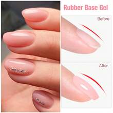 Mtssii 7ml Natural Nude 2 In 1 Rubber Base Gel Nail Polish Milky Pink Jelly White Nail Camouflage Color Coat Semi Permanent Soak Off UV Rubber Gel Base For Nails Manicure Nail Supplies Nail Art Design For Home Salon Gift For Women - 淺粉色 - 查看 9
