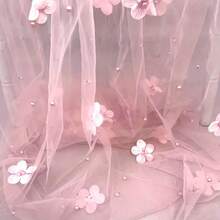 1 chiếc khăn trải bàn ren ngọc trai lãng mạn, trang trí cổng cưới, quà tặng tiệc cưới, khăn trải bàn ren ngọc trai lãng mạn, phù hợp cho sự kiện, thêu, trong suốt, chống nhăn, màu trắng, bàn tráng miệng - Hoa ngọc trai hồng - Xem 7