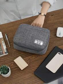 1个大容量多功能收纳包，带拉链封口 - 耐用旅行办公收纳包，可收纳线缆、耳机、笔记本电脑、手机、洗漱用品 - 带Logo，安全拉链封口 - 彩色 - 查看 7