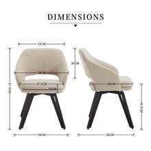 WAHSON OFFICE CHAIRS 2PCS Sillas Comedor Lino Sillas Acento Respaldo Cocina,Gris - Caqui - Ver 4