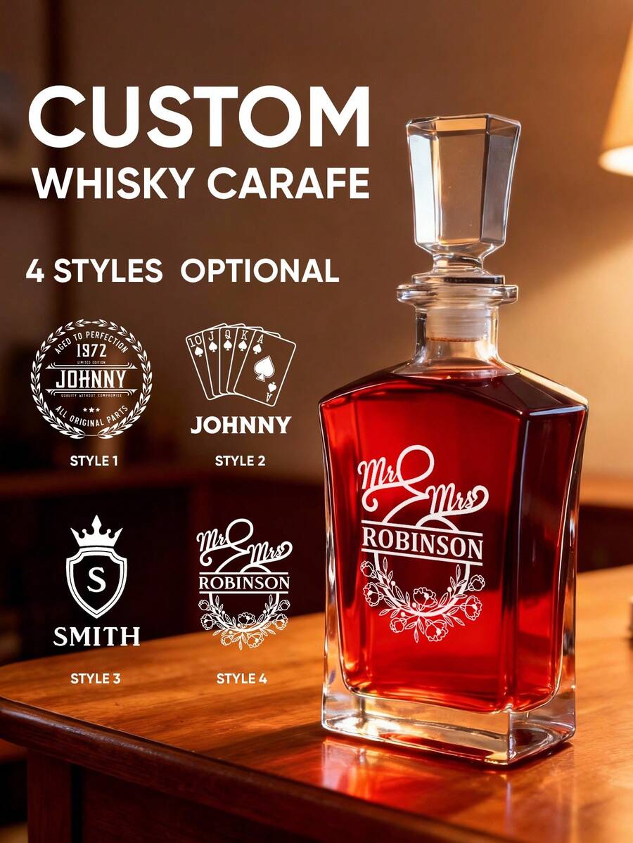 1pc/Set Custom Logo Whiskey Glass, Custom Glass, Custom Photo Whiskey Tumbler Glass,Glassware With Photo, Custom Gift, Personalized Photo Whiskey Set, Personalized Whiskey Glassware, Whiskey Tumbler With Photo - Style 3 - View 1