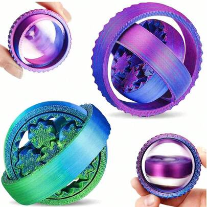 3D打印旋转玩具 | 渐变色手指玩具 | 多层轴承自由旋转 | 桌面减压摆件 | 创意礼物 - 3D打印渐变色 | 手指玩具减压 | 桌面旋转摆件 | 创意礼物 - 节日礼物 - 生日礼物 - 完美礼物