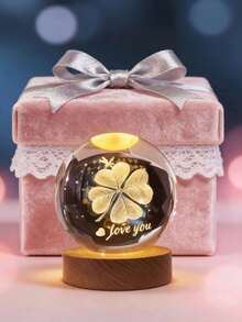 3D Internal-Engraved Crystal Ball Night Light, With Soft Warm Yellow Light That Is Not Dazzling, It Combines Both Lighting Function And Romantic Atmosphere, Suitable As A Bedside Night Light To Create A Cozy Sleep-Enriching Atmosphere. It Is A Gift Suitable For Valentine's Day, Birthday, Anniversary, And Is Compatible With Couples And Students. - Multicolor - View 5