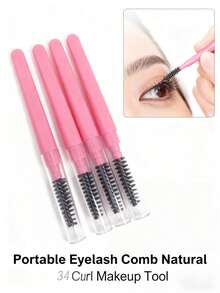 旅行装螺旋眉刷睫毛梳套装 - 带防尘盖，迷你眉毛修剪器，适合日常和旅行使用，男女皆宜的便携式眉毛造型工具 - 彩色 - 查看 3