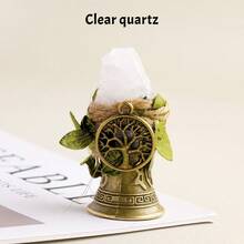 1 pieza Campana de cobre con piedra cristal natural en bruto, campana de latón para decoración del hogar, regalo de Navidad, recordatorio de llamada de cama, decoración de Navidad - Campana de piedra cruda - Ver 22