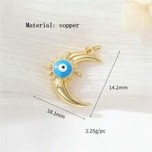 1件铜质时尚高端恶魔之眼个性化嘻哈吊坠，DIY手链项链耳环首饰配件 - 彩色 - 查看 20
