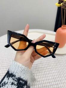 1pc Women's Casual Retro Cat Eye Tinted Fashion Glasses, Fashionable For Daily Wear, Beach, Street Style - Multicolor - View 14