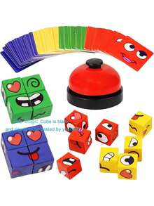 Face Changing Magic Cube Game, Face Changing Building Blocks Game, Expression Matching Building Blocks Puzzle, Building Blocks Puzzle Toys, Family Game