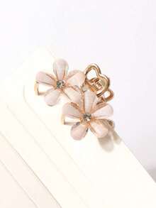 Flower Decor Hair Claw Elegant Claw Clips Hair Clips Hair Jaw Clip Hair Clamps Hair Clutch Hair Catcher Clip, School Stuff, College Fall Winter Hair Accessories For Women For Vacation Outfits Woman - 白色 - 查看 4