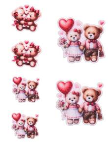 6个情人节发夹套装 金属可爱女孩礼物 - 彩色 - 查看 6