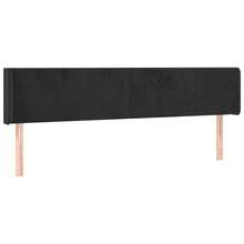 vidaXL Tête de lit con oreilles negro 183x16x78/88 cm terciopelo - Negro - Ver 2