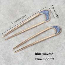 Two Metal Hairpins With Shell Paper Clips, U-Shaped Alloy Bun Tools For Effortless Hair Styling. - 彩色 - 查看 5