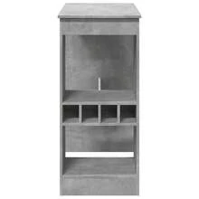 vidaXL Tavolo da bar con étagères gris béton bois d'ingénierie - Grigio - Visualizzare 5