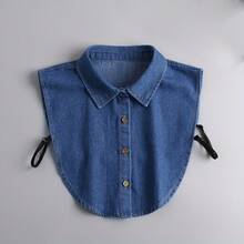 A Minimalist Shirt Style Featuring A Detachable Pointed Collar, Making It A Versatile Accessory Suitable For Autumn And Winter Outfits. - Denim Pointed Collar - View 9
