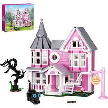 Juego de construcción de la casa del palacio rosa, kit de juguetes modelo de mansión de Halloween, bloques de construcción de casa embrujada, compatible con , arquitectura de terror para niños y - 1 - Ver 1