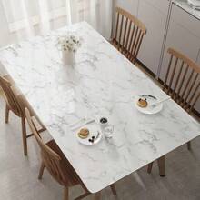 1pc White Glossy Faux Marble Peel And Stick Wallpaper, Waterproof Heat Resistant Non-Stick Kitchen Cabinet Drawer Renovation Wallpaper - White - View 10