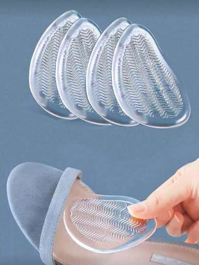 2 Pairs Silicone Wave-Shaped Forefoot Pads, Soft & Comfortable, Suitable For Women's High Heels, Anti-Slip And Shock-Absorbing Forefoot Cushions