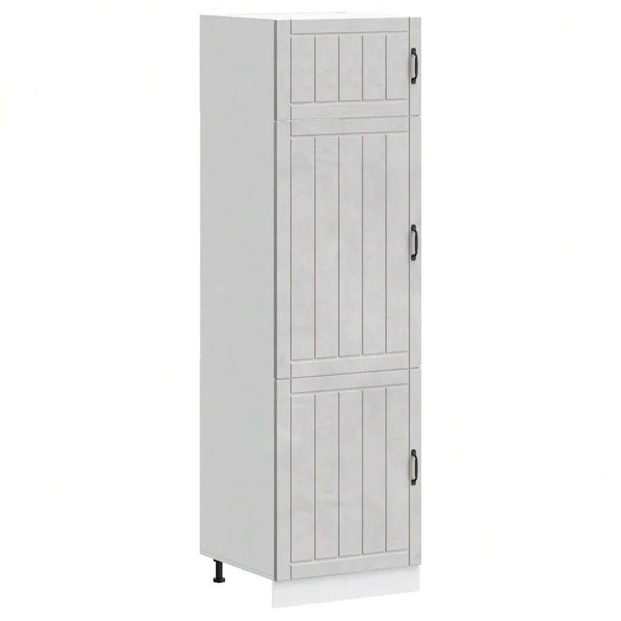 vidaXL Armario de cocina Lucca gris béton madera de ingeniería - Gris - Ver 1