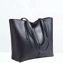 SHERCHPRY Bolso Tote para Mujer, Bolsa de Hombro para Mujer de Piel PU Gran Capacidad Bolso de Trabajo Bolsoss de Compras Tote Bag Elegante y Resistente para Uso Diario, 30*14*24cm - como en la foto - Ver 9