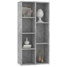 vidaXL Biblioteca cinza beton 50x25x106 cm Bois d'ingénierie - Cinza - Ver 3