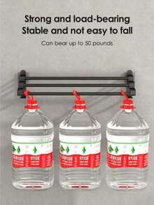 1pc Non-Drilling Towel Rack Double Layer Self Adhesive Bathroom Shower Bath Room Toilet Towel Holder Two Bars Hand Towel Holder Rail - Grey - View 5