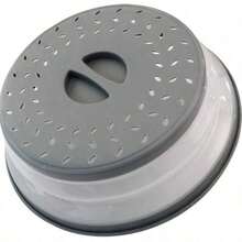 Silicone Microwave Splatter Cover With Steam Vent, Gray Silicone And Plastic Microwave Food Cover, Prevents Splattering And Keeps Microwave Clean, Space-Saving Design, Easy To Clean And Store, Heat Resistant, Perfect For Reheating Food, Fits Most Standard Size Plates And Bowls. - Nhiều màu - Xem 12