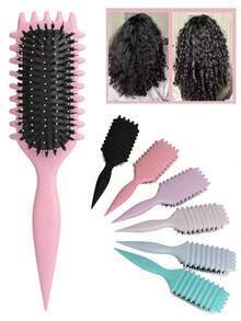 全新卷发造型梳，专为女性设计，打造卷发造型，减少拉扯和卷发分离，呈现清晰的卷曲纹理。糖果刷造型，多功能：梳子、后梳、造型梳、卷发梳、边缘梳、发梳、梳理头发、梳子套装、梳理头发、卷发梳、解结梳、女士梳、护发、旅行、美发产品、美发工具、美发配件、美发师、美发师配件、沙龙、美发设备