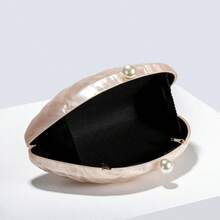 Women Seashell Chain Shoulder Bag Acrylic Evening Clutch Bag Glitter Marble Purse Handbag For Wedding - 香檳色 - 查看 3
