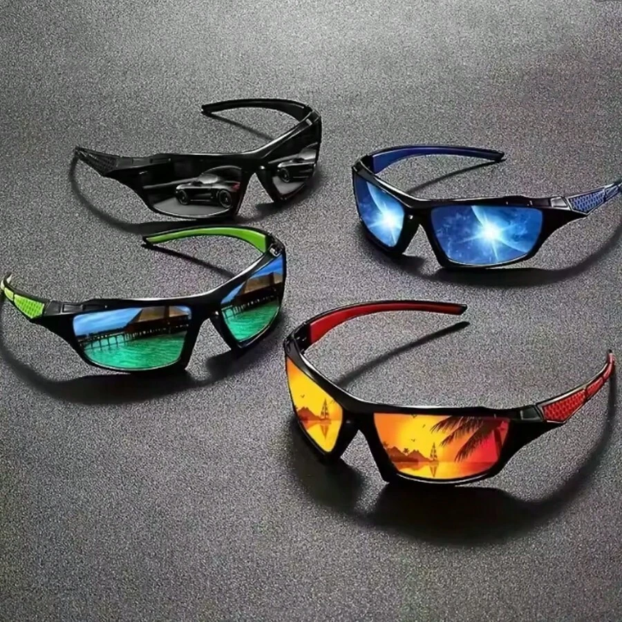 4副/套 时尚渐变镜片眼镜，男女通用设计，适合骑自行车、开车、旅行、度假、聚会、骑马等户外活动。