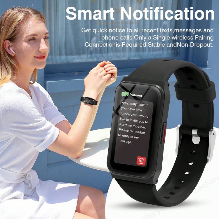 多功能智能手表，具备相机控制、音乐播放、自定义壁纸、健身追踪等功能，专为安卓/iOS智能手机用户设计，是理想的礼物之选。 - 彩色 - 查看 5