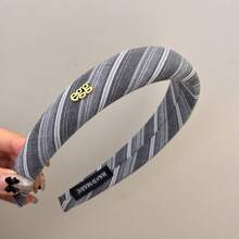 韩式优雅手工斜条纹布艺发箍，时尚复古可爱高冠布艺发圈发饰 - FG-1402 - 查看 6