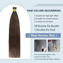 I Tip Hair Extensions Natural Straight Real Human Hair Extensions 30g/Pack Lightweight Thin Keratin Hair 10-24 Inches - S2 - View 3