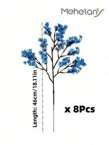 MEHELANY 8支仿真满天星，18.11英寸蓝色仿真满天星花束，适用于家居室内装饰、春夏派对装饰、户外花园、室内壁炉、门廊装饰、婚礼、派对DIY花艺装饰、礼物、母亲节/DIY花环/婚礼背景装饰 - 彩色 - 查看 9