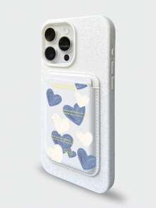 1个艺术感十足的油画爱心图案多卡位防刮便携卡套，适用于MagSafe磁吸手机壳，通勤证件卡套，轻巧便携，兼容安卓及大多数智能手机，送给母亲、家人、朋友、孩子、生日、节日的礼物，手机壳配件，手机粘性支架 - 彩色 - 查看 3